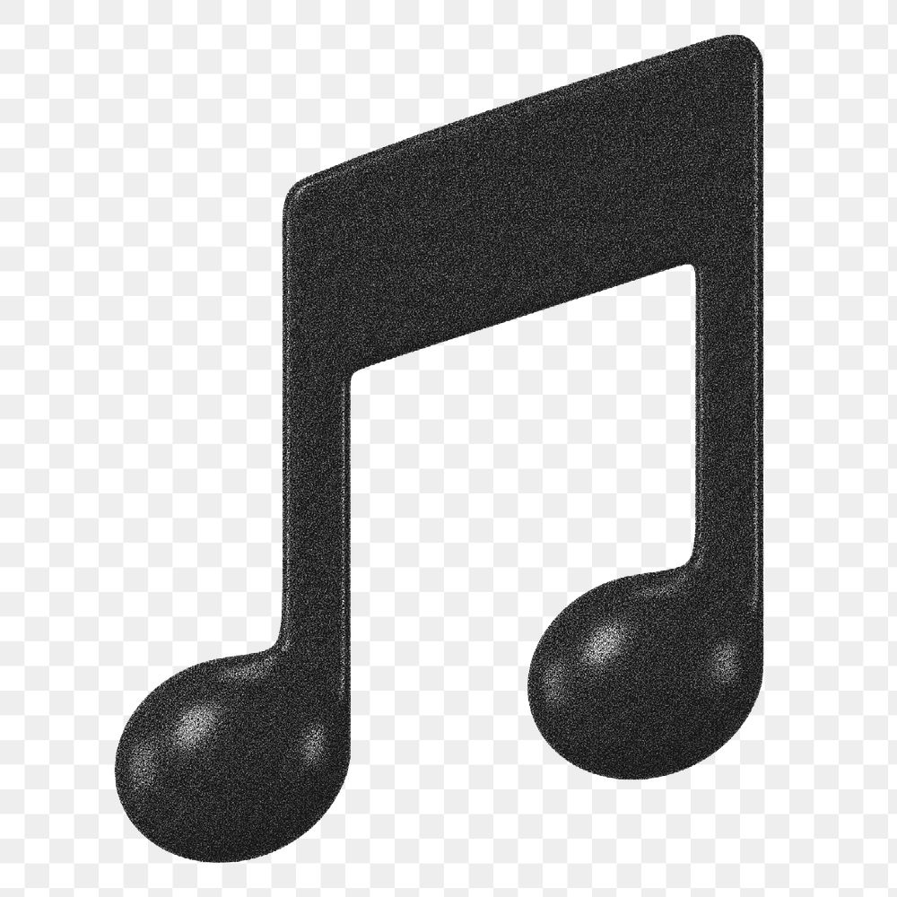 Musical note png icon, black design, transparent background