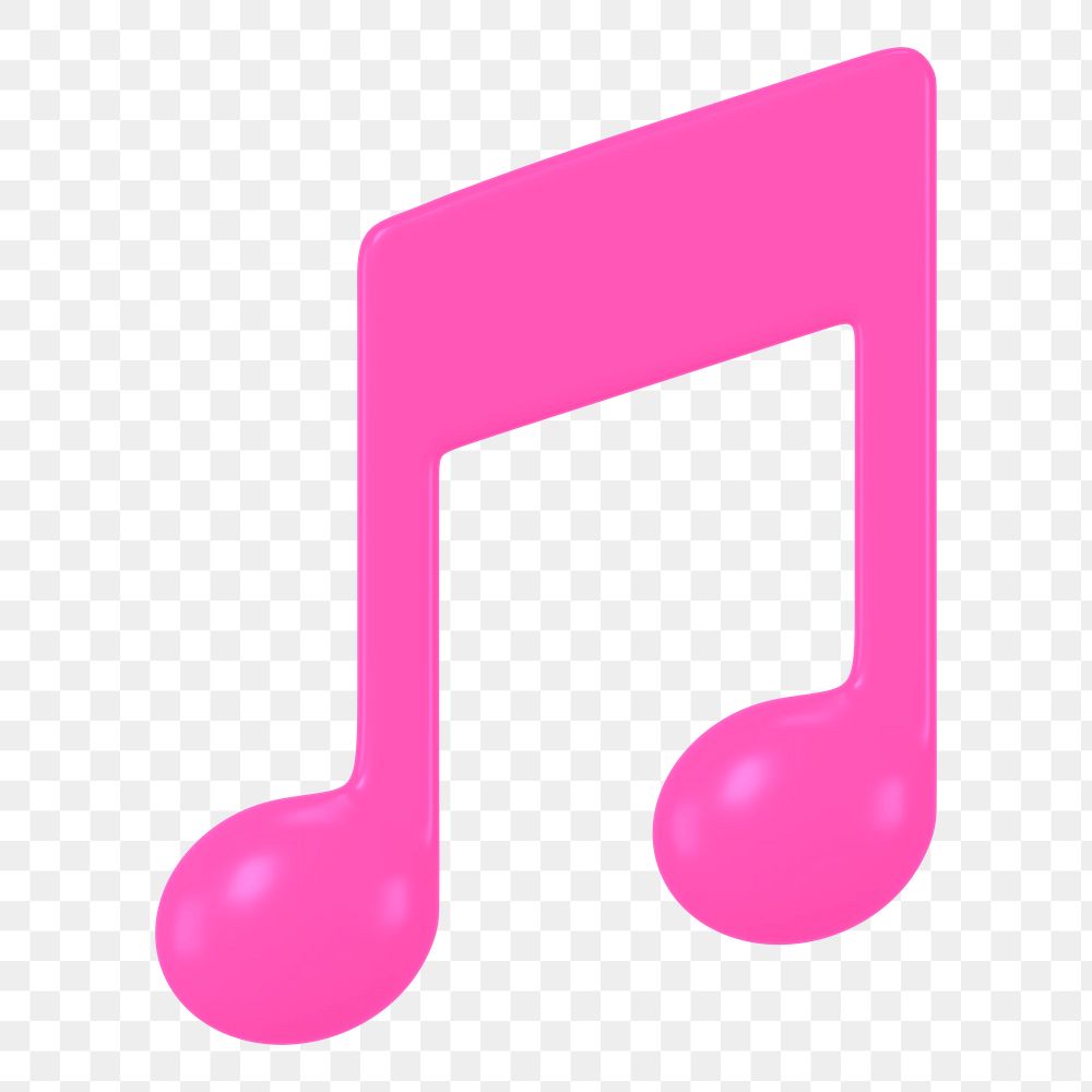 Musical note png icon, pink design, transparent background