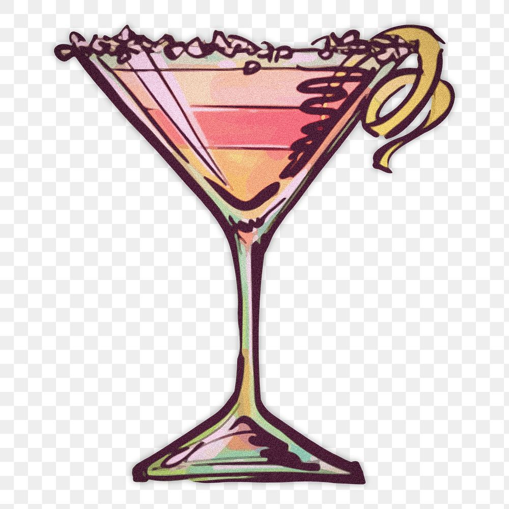 Tropical cocktail png, alcoholic drink illustration, transparent background