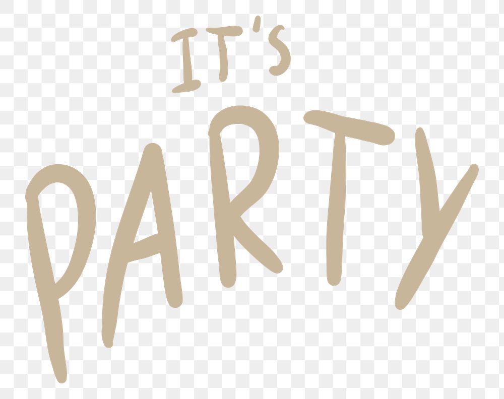 It's party png word element typography, transparent background