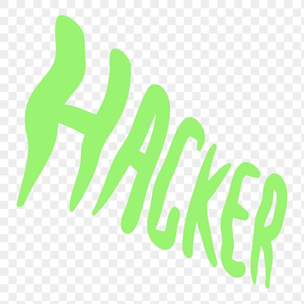 Hacker png word element typography, transparent background