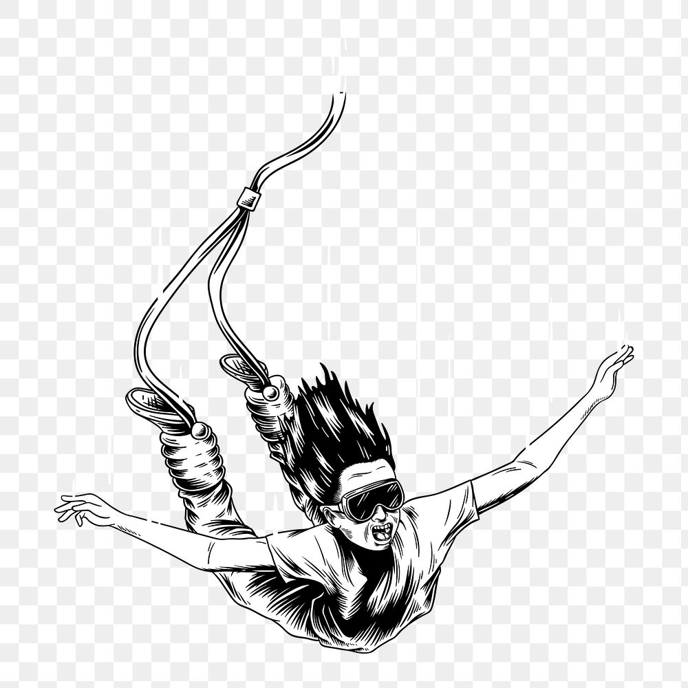 Man bungee jumping png element, transparent background