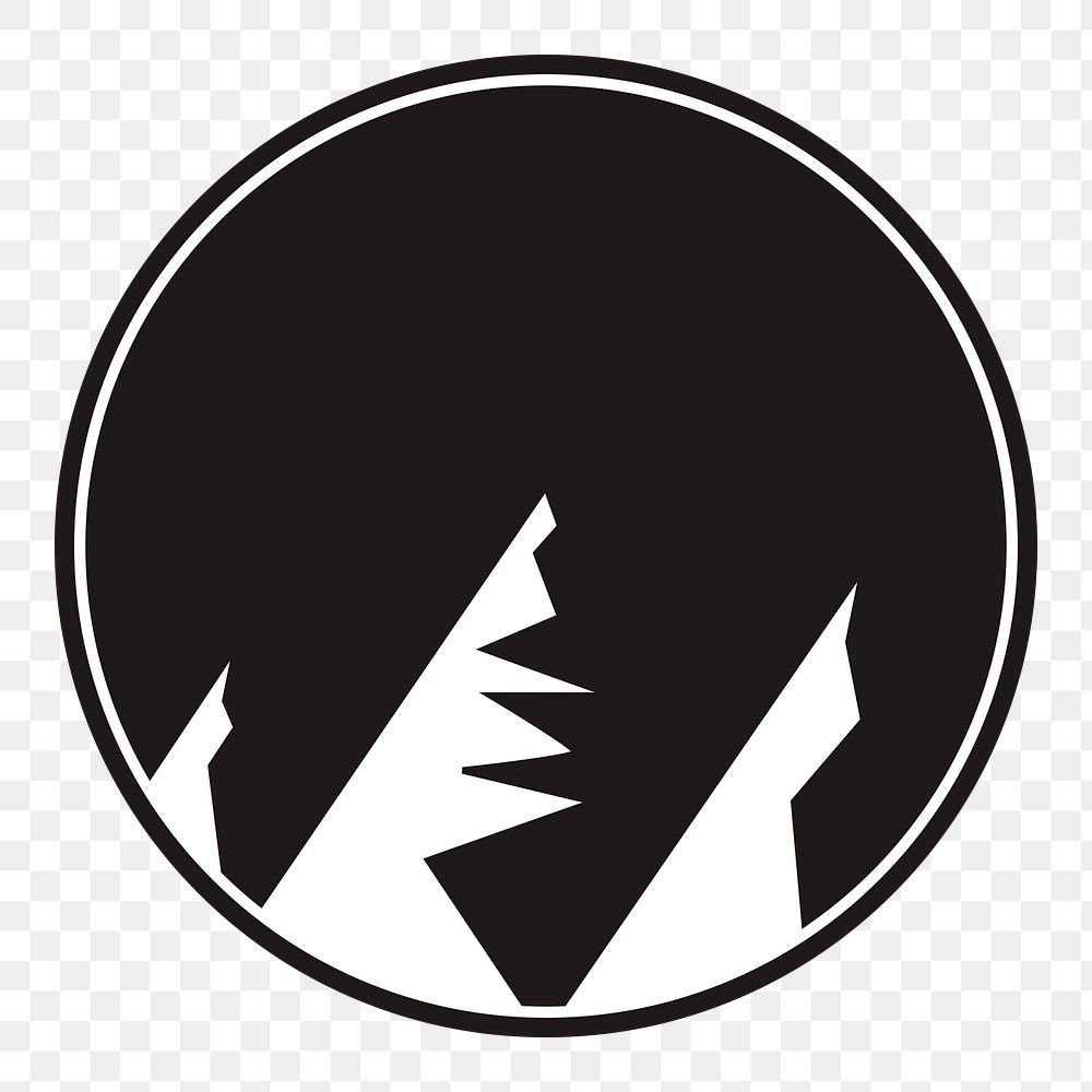 Mountain logo element png, transparent background