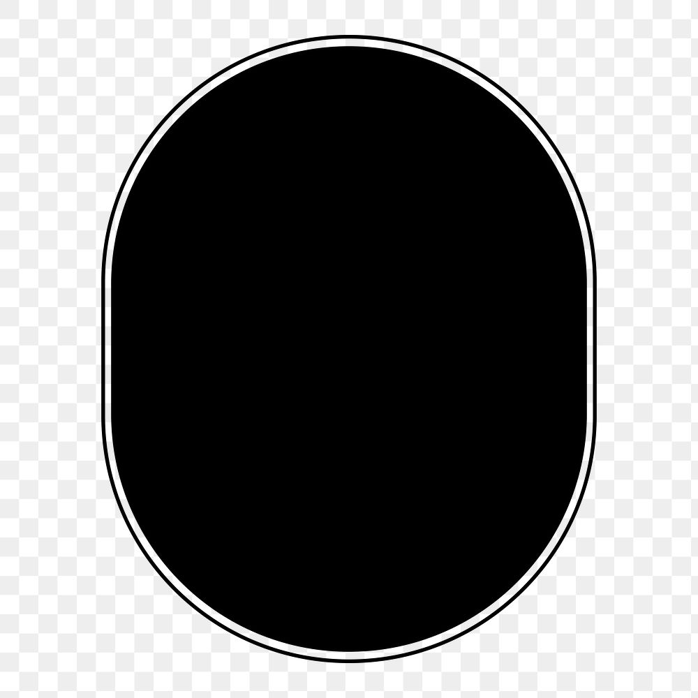 Black badge png logo element, transparent background