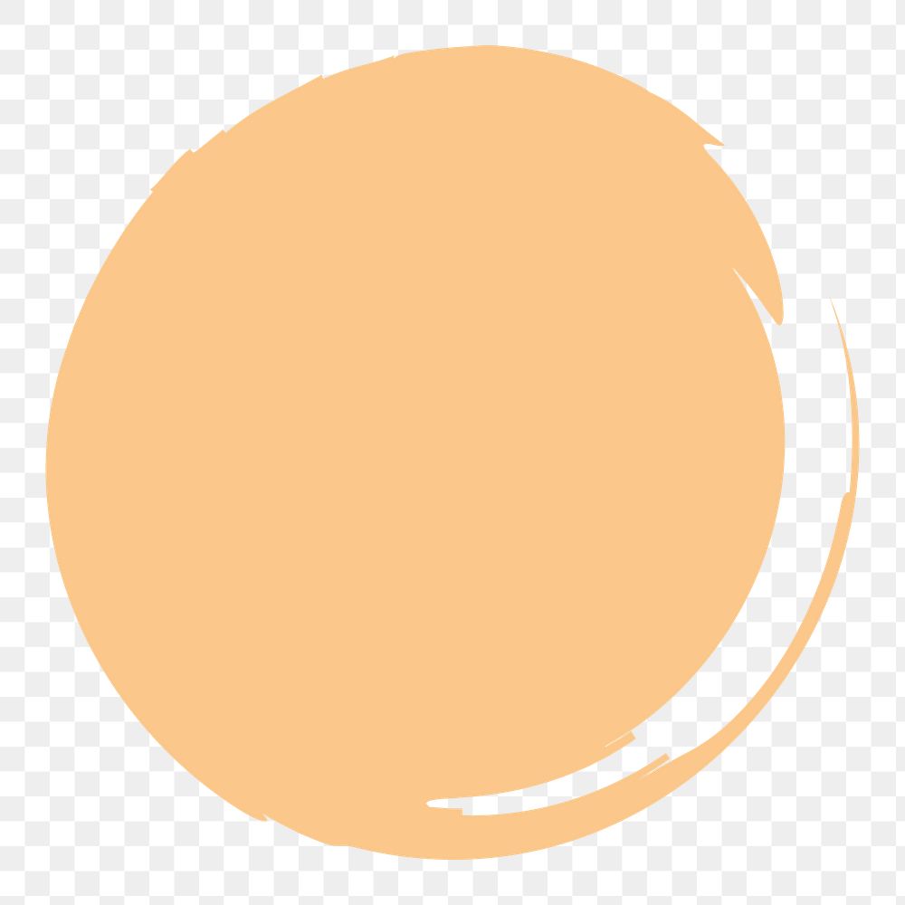 Orange circle shape png, transparent background
