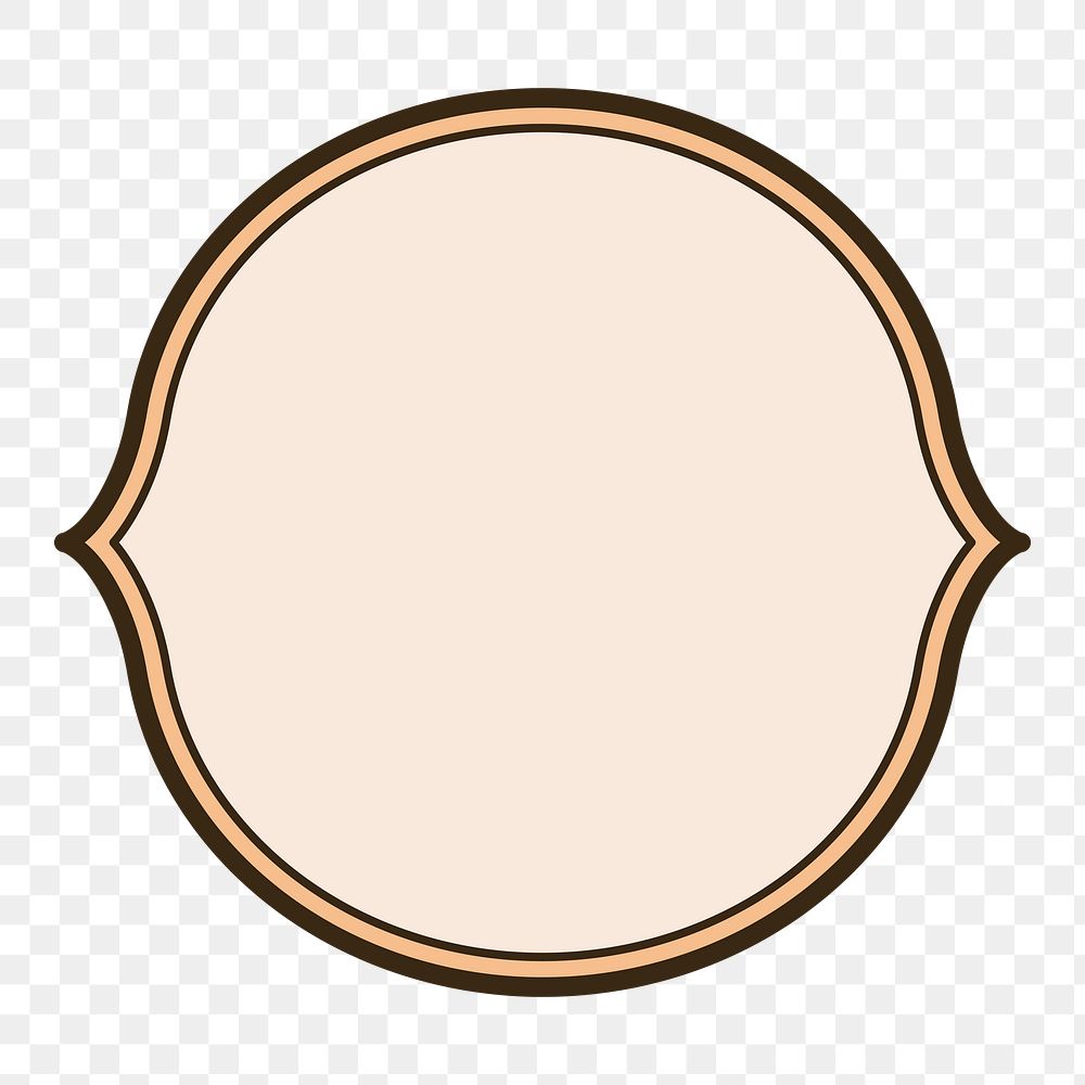 Pastel orange badge png, transparent background