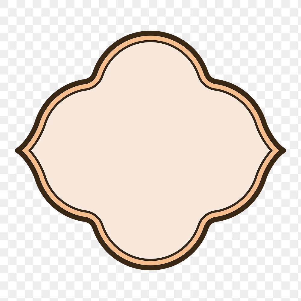 Pastel orange badge png, transparent background