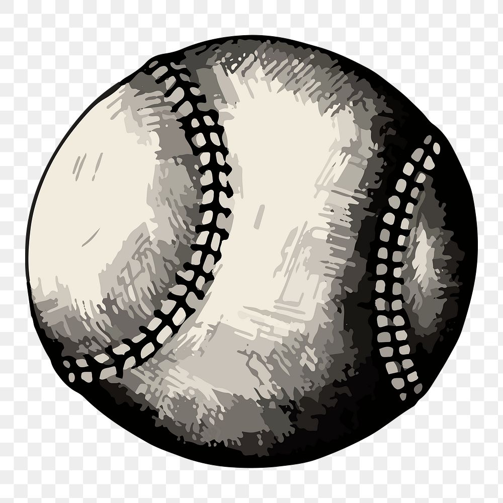 Vintage baseball png illustration, transparent background