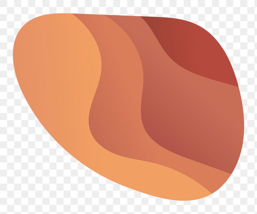 Orange organic shape png, transparent background