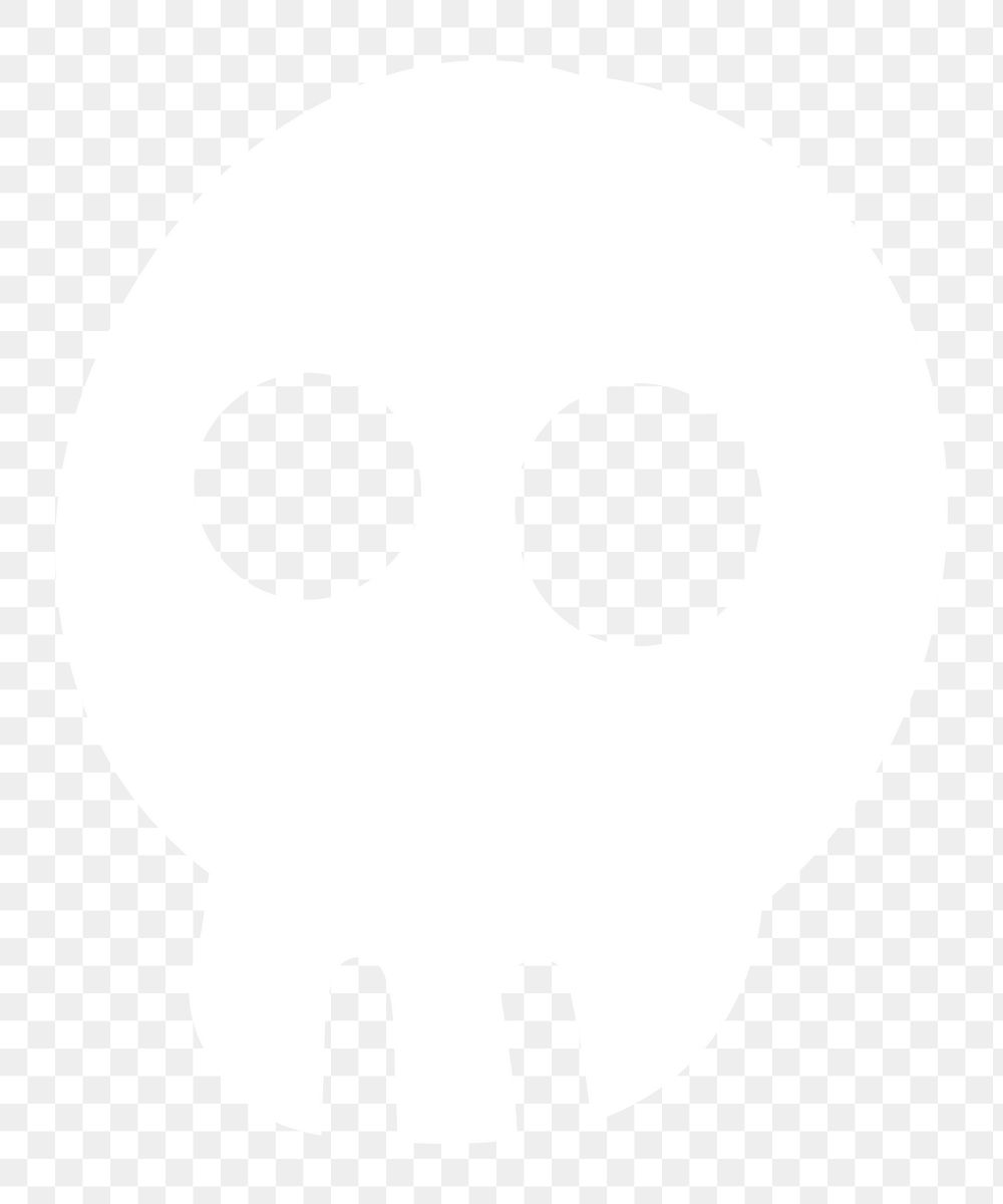 White human skull png, Halloween illustration, transparent background