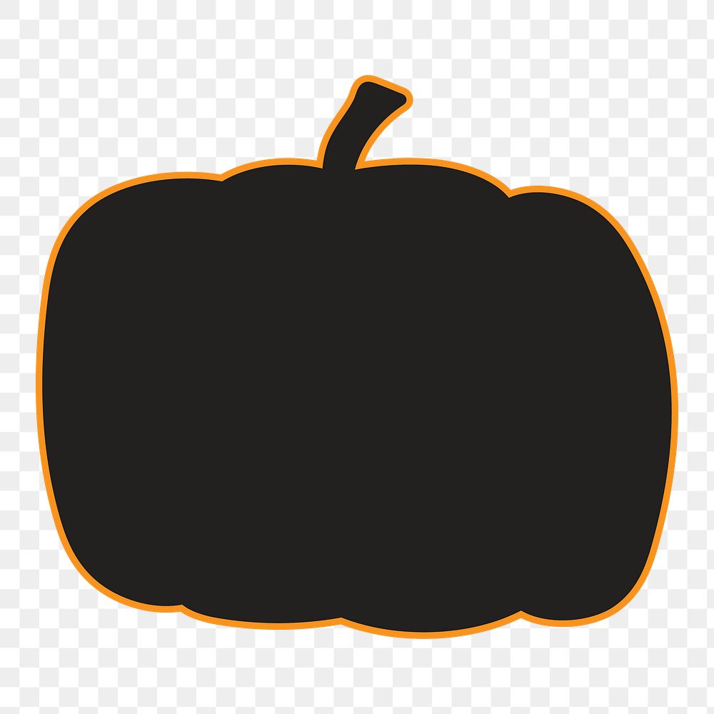 Black pumpkin badge png, transparent background