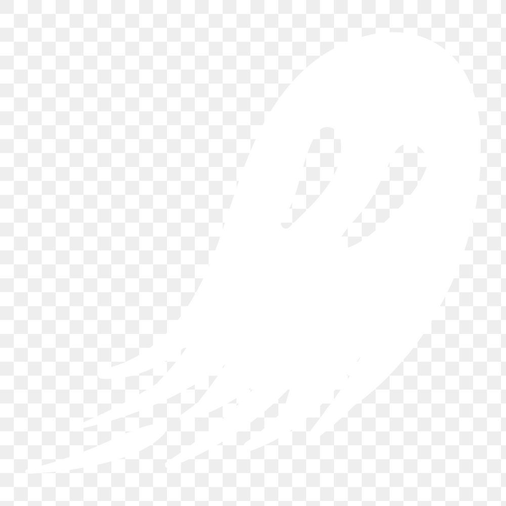 White ghost png, Halloween illustration, transparent background