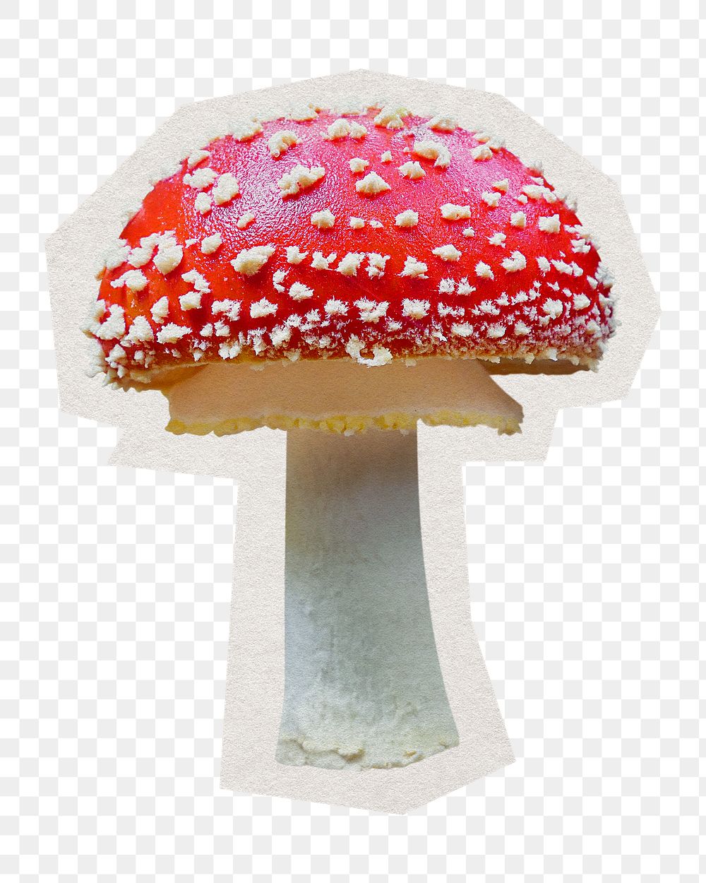 Poison mushroom png sticker, paper cut on transparent background