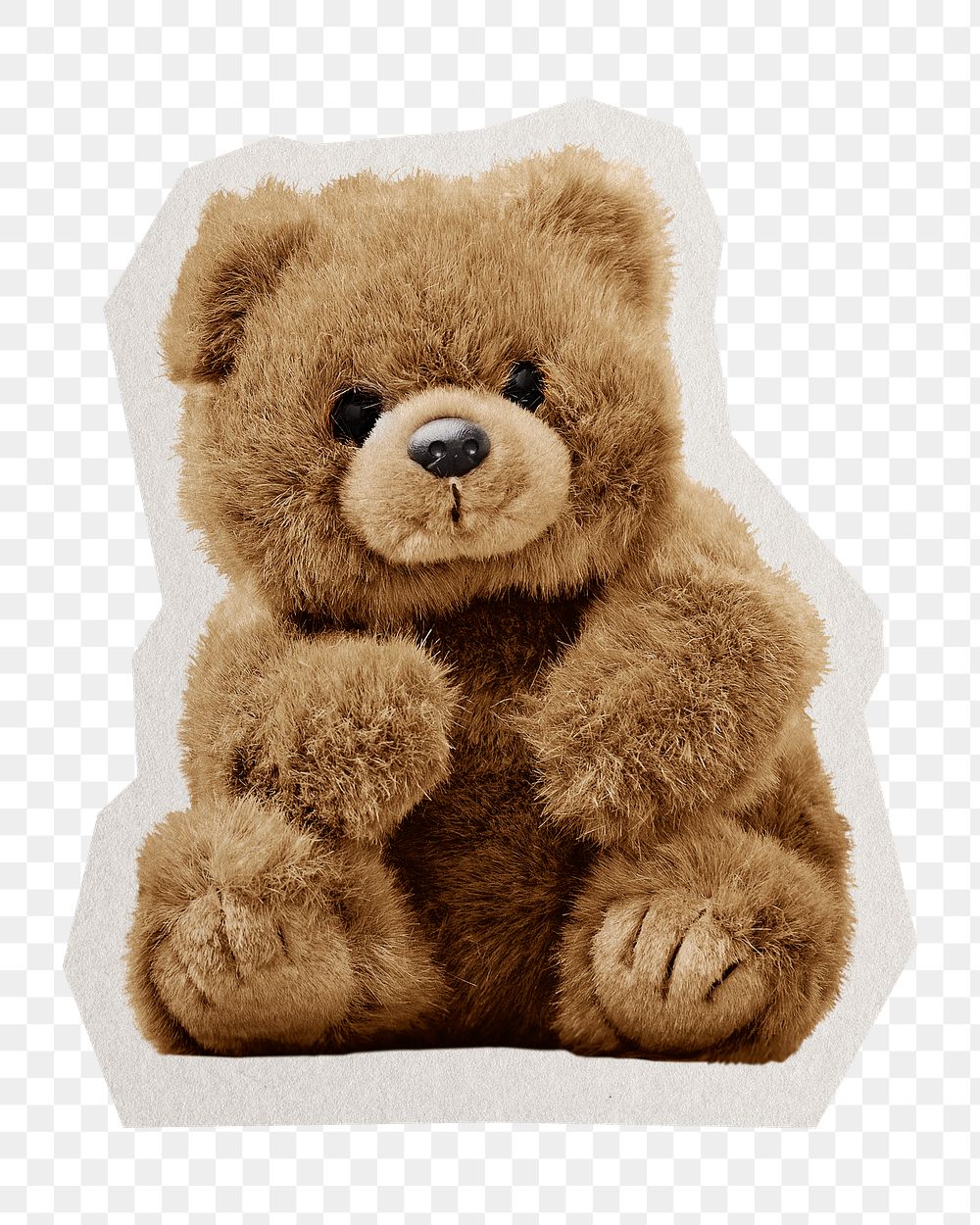 Teddy bear png sticker, paper cut on transparent background