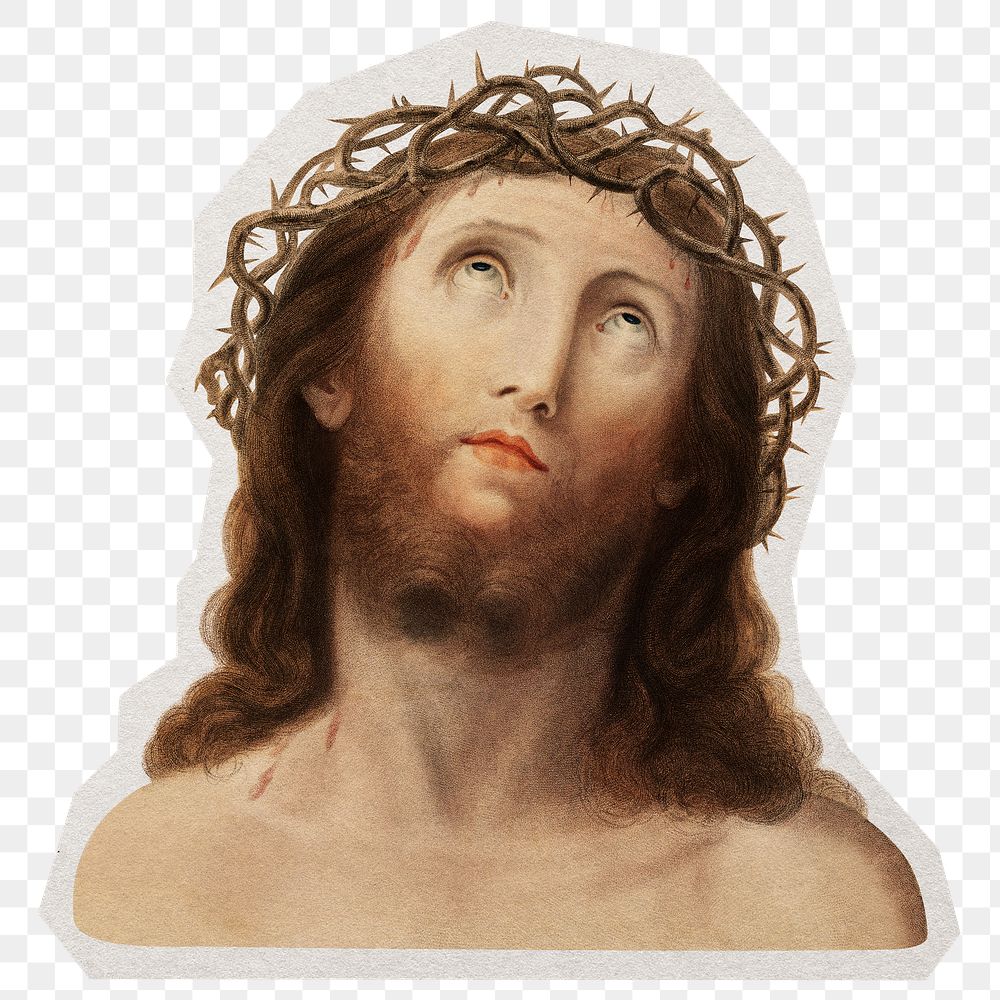 Aesthetic Christ png sticker, paper cut on transparent background. Remixed by rawpixel.