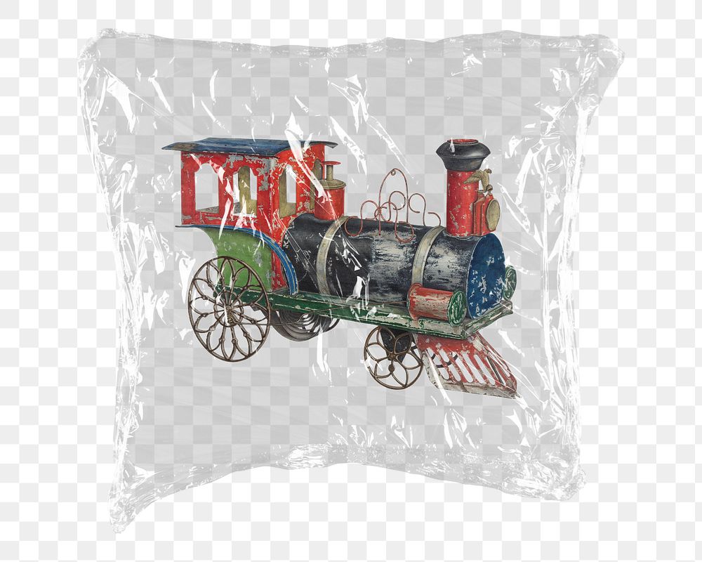 Locomotive train png sticker, plastic wrap transparent background. Remixed by rawpixel.