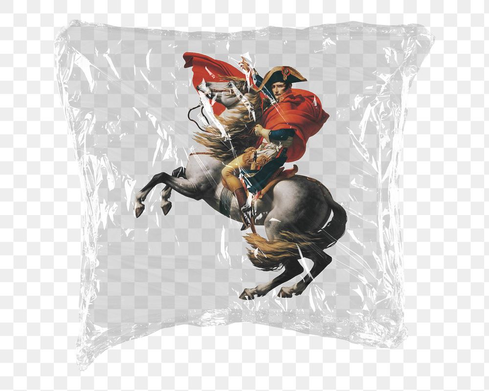 Png Napoleon Crossing the Alps sticker, Jacques-Louis David's artwork in plastic wrap transparent background. Remixed by…