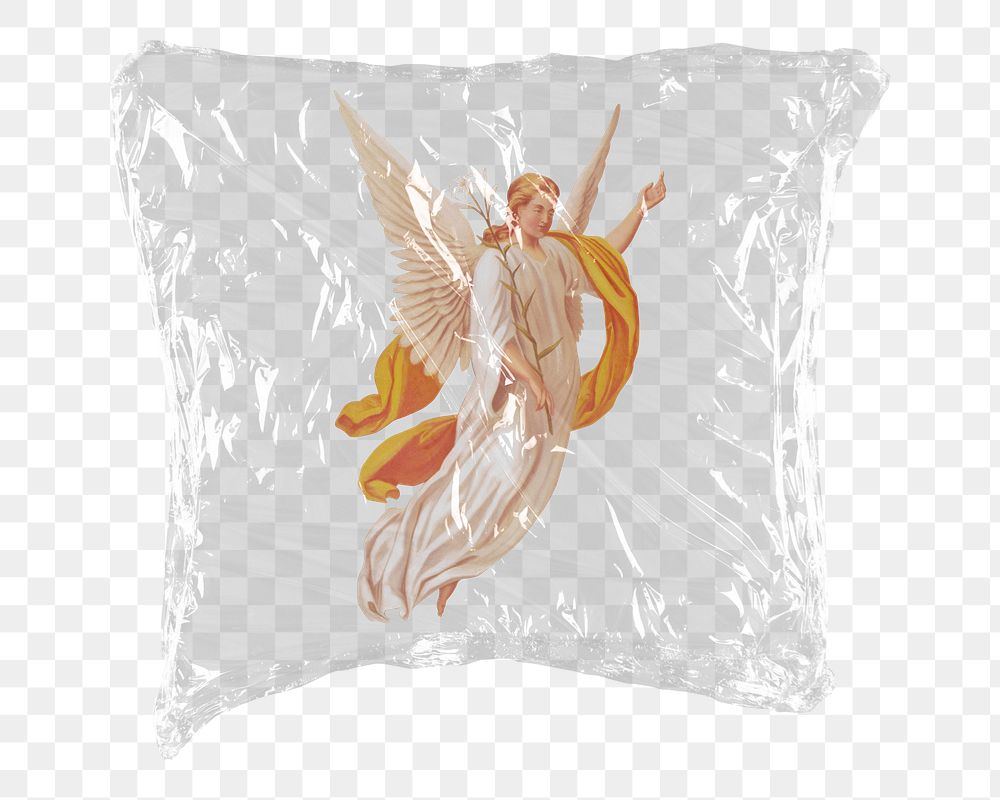 Angel Gabriel png sticker, plastic wrap transparent background. Remixed by rawpixel.