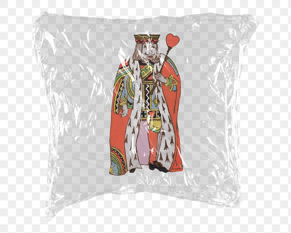 King of Hearts png sticker, Lewis Carroll&rsquo;s Alice&rsquo;s Adventures in Wonderland character in plastic wrap…