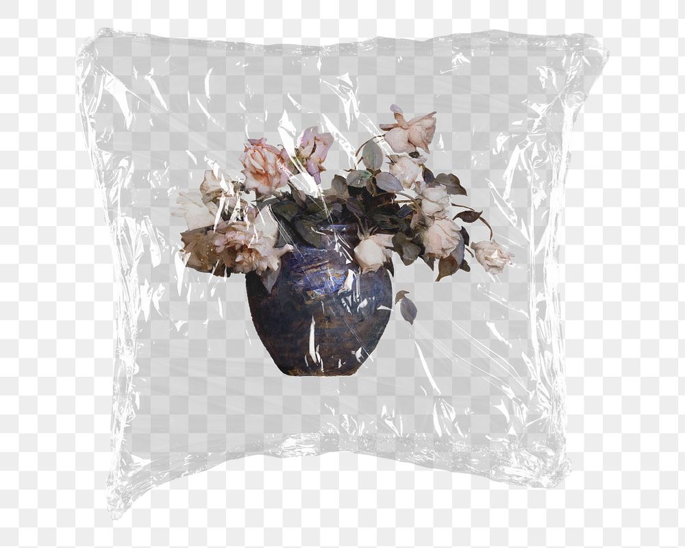 Rose png sticker, Abbott Handerson Thayer 's artwork in plastic wrap transparent background. Remixed by rawpixel.