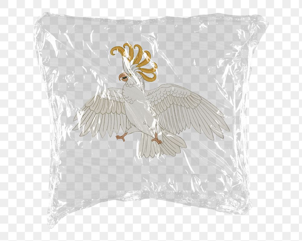 Cockatoo bird png sticker, plastic wrap transparent background. Remixed by rawpixel.