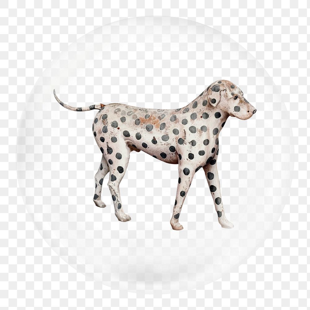 Dalmatian dog png sticker, bubble design transparent background. Remixed by rawpixel.