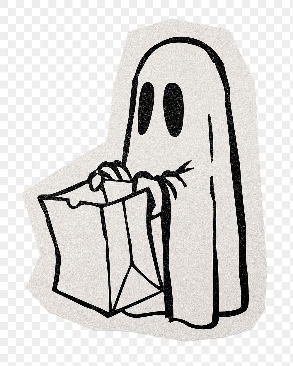 Halloween costume png sticker, paper cut on transparent background