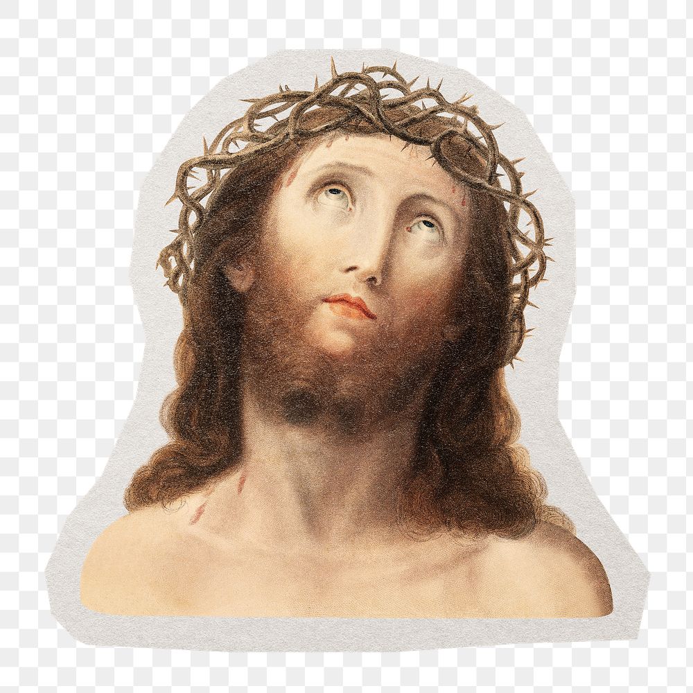 Jesus Christ png sticker, transparent background, remixed by rawpixel.