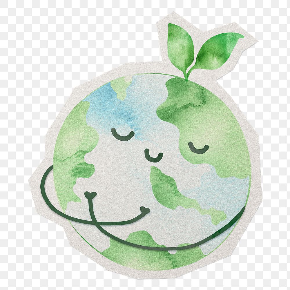 Eco-friendly png sticker, paper cut on transparent background