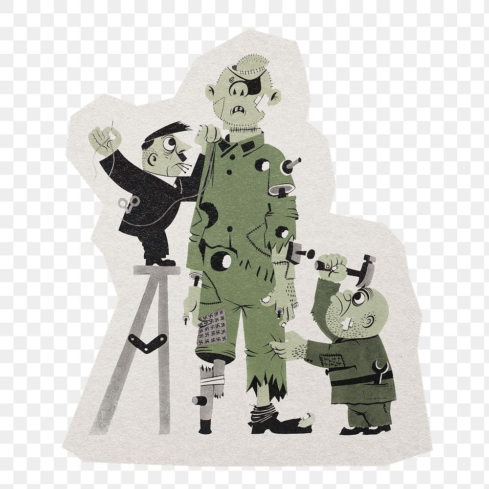 Political puppet png sticker, paper cut on transparent background