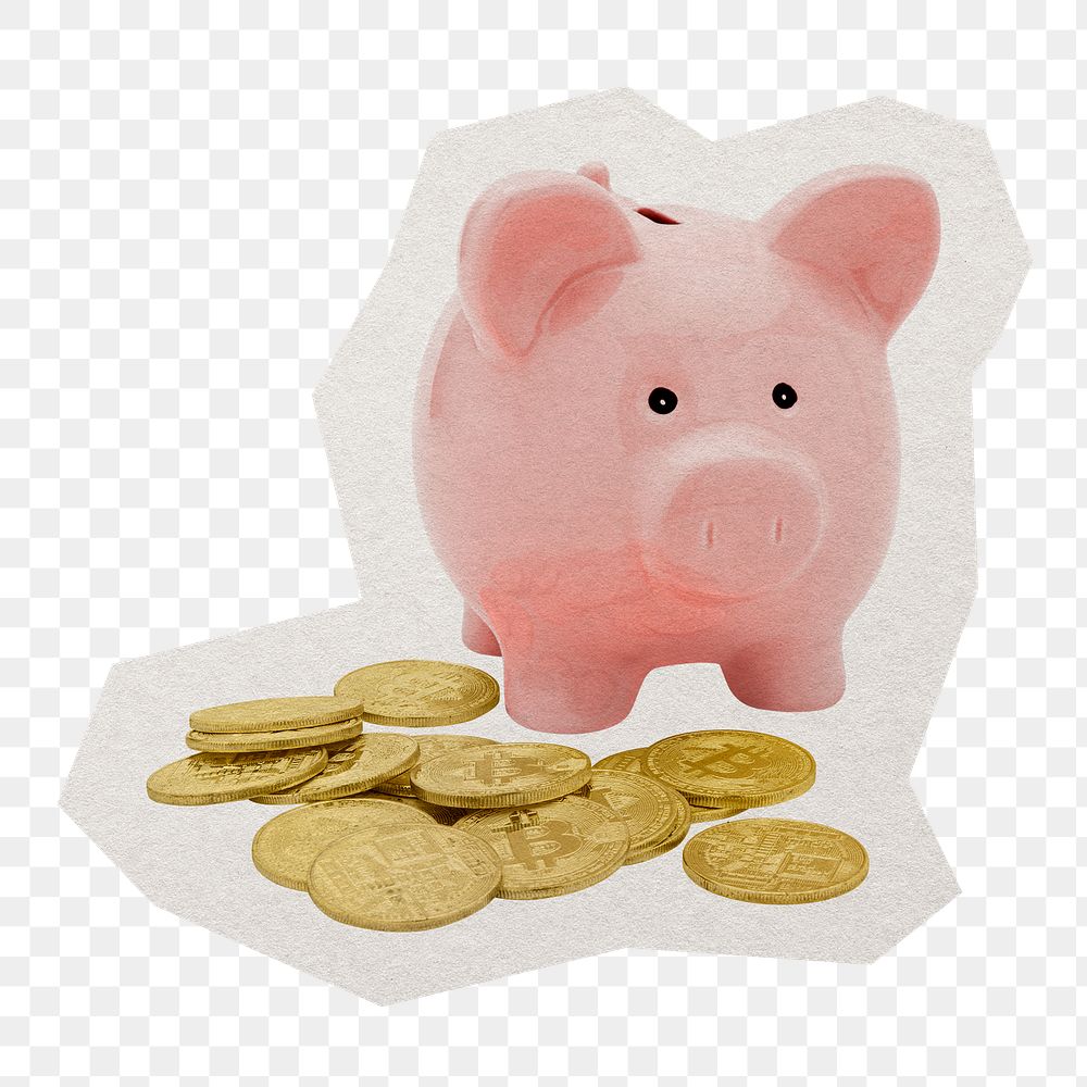 Savings png sticker, paper cut on transparent background