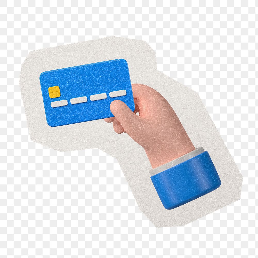 Credit payment png sticker, paper cut on transparent background