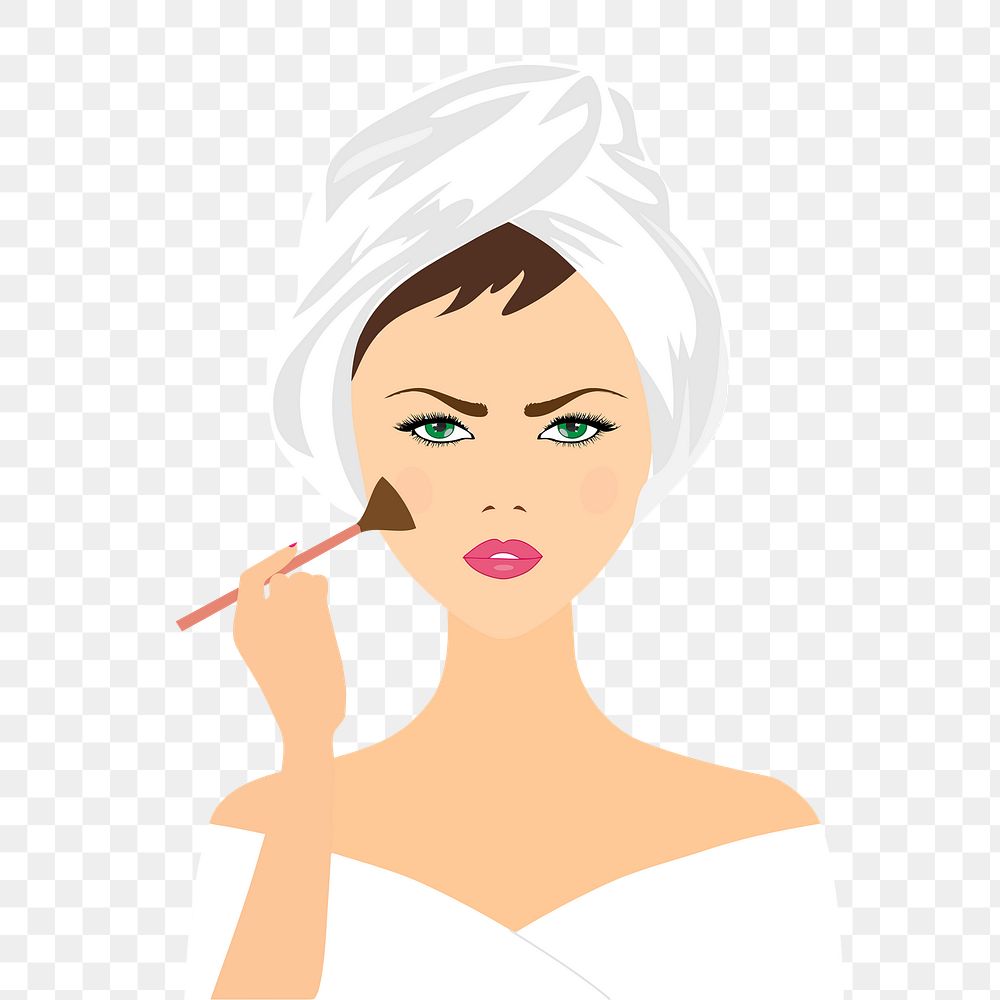 Woman getting ready png illustration, transparent background. Free public domain CC0 image.