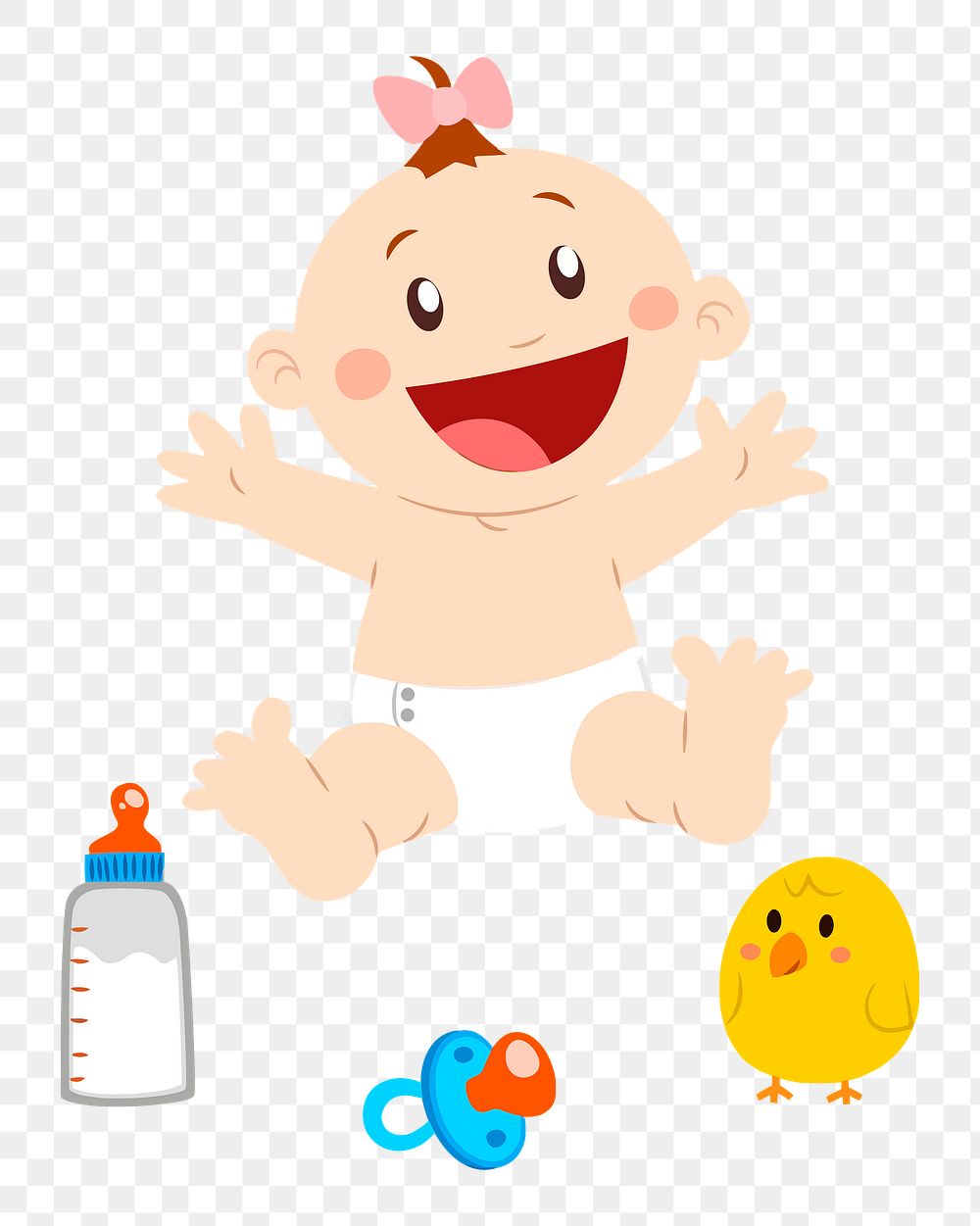 Baby  png clipart illustration, transparent background. Free public domain CC0 image.