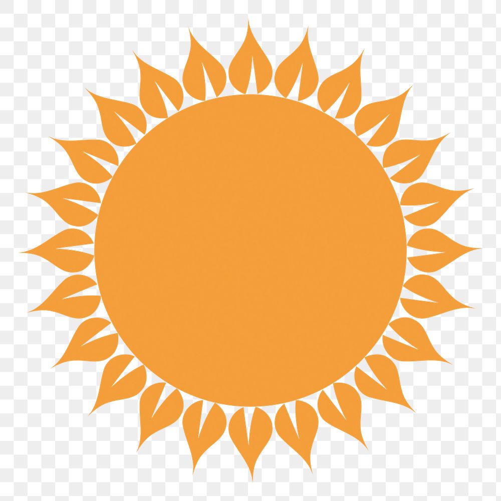 Sun png illustration, transparent background. Free public domain CC0 image.