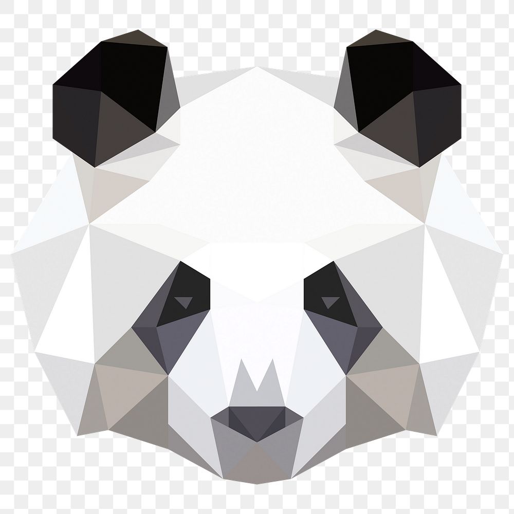 Geometric bear png illustration, transparent background. Free public domain CC0 image.
