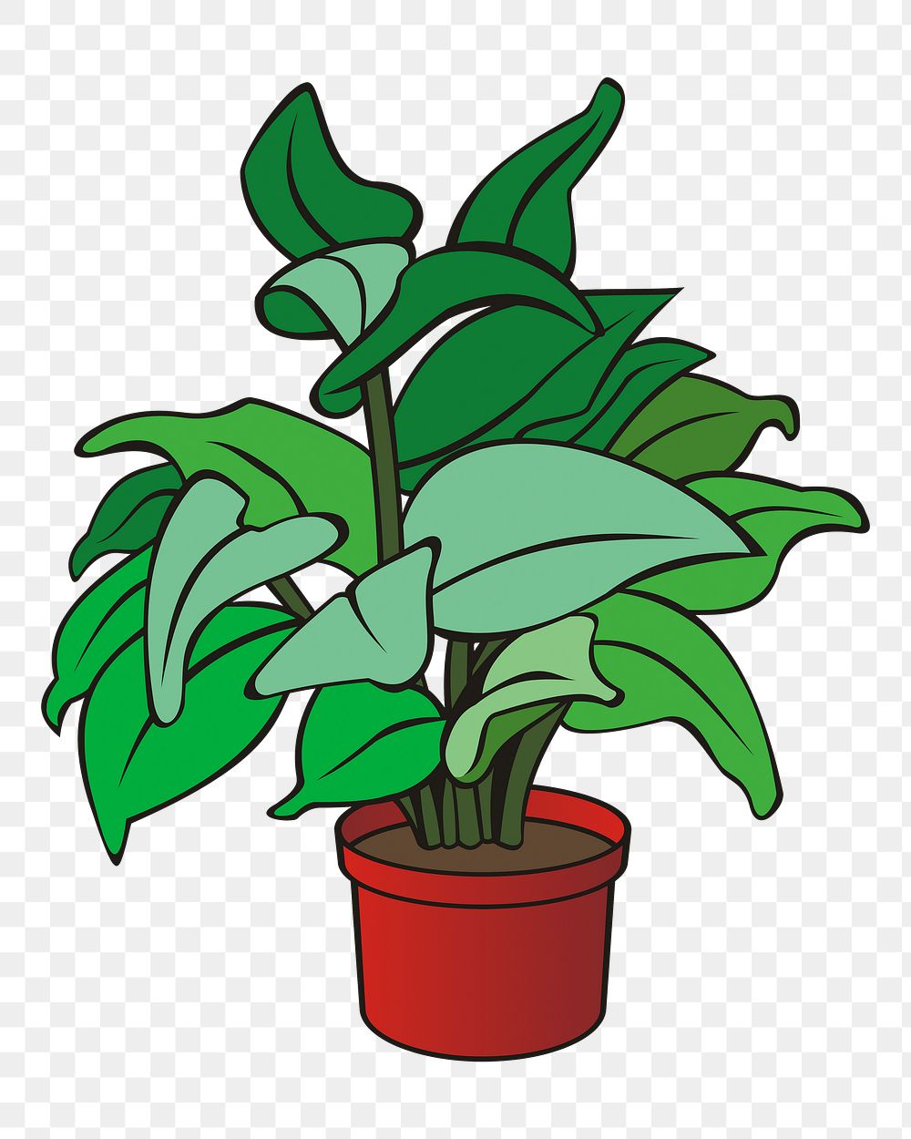 Houseplant png illustration, transparent background. Free public domain CC0 image.