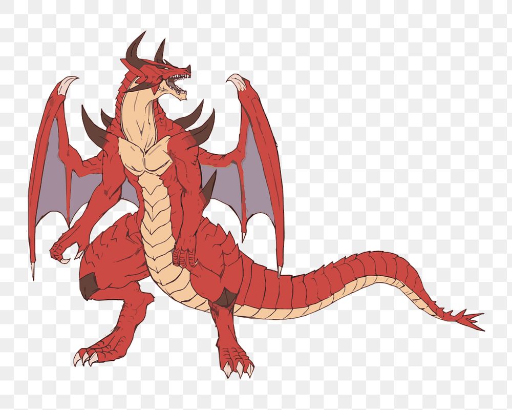 Dragon png illustration, transparent background. Free public domain CC0 image.