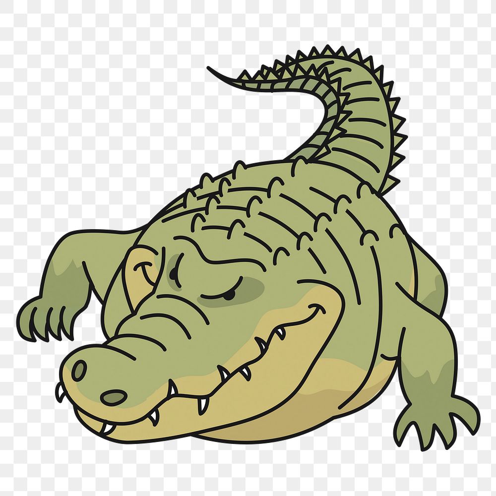 Alligator png illustration, transparent background. Free public domain CC0 image.