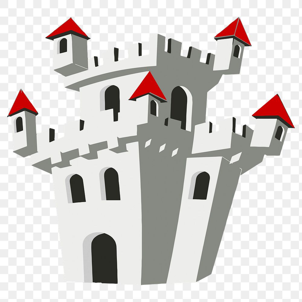 Castle png illustration, transparent background. Free public domain CC0 image.