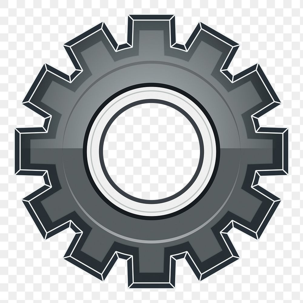 Gear png illustration, transparent background. Free public domain CC0 image.