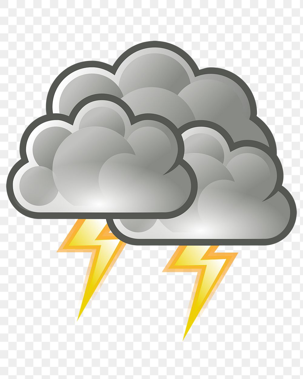 Thunder cloud png illustration, transparent background. Free public domain CC0 image.