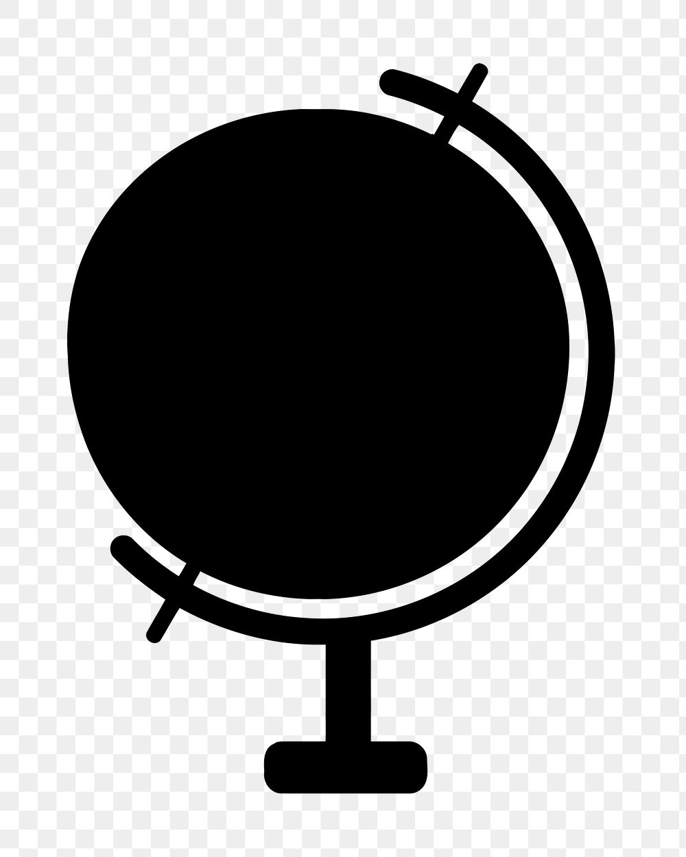 Silhouette Globe ball png illustration, transparent background. Free public domain CC0 image.