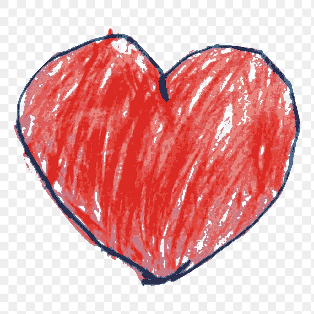 Red heart png illustration, transparent background. Free public domain CC0 image.