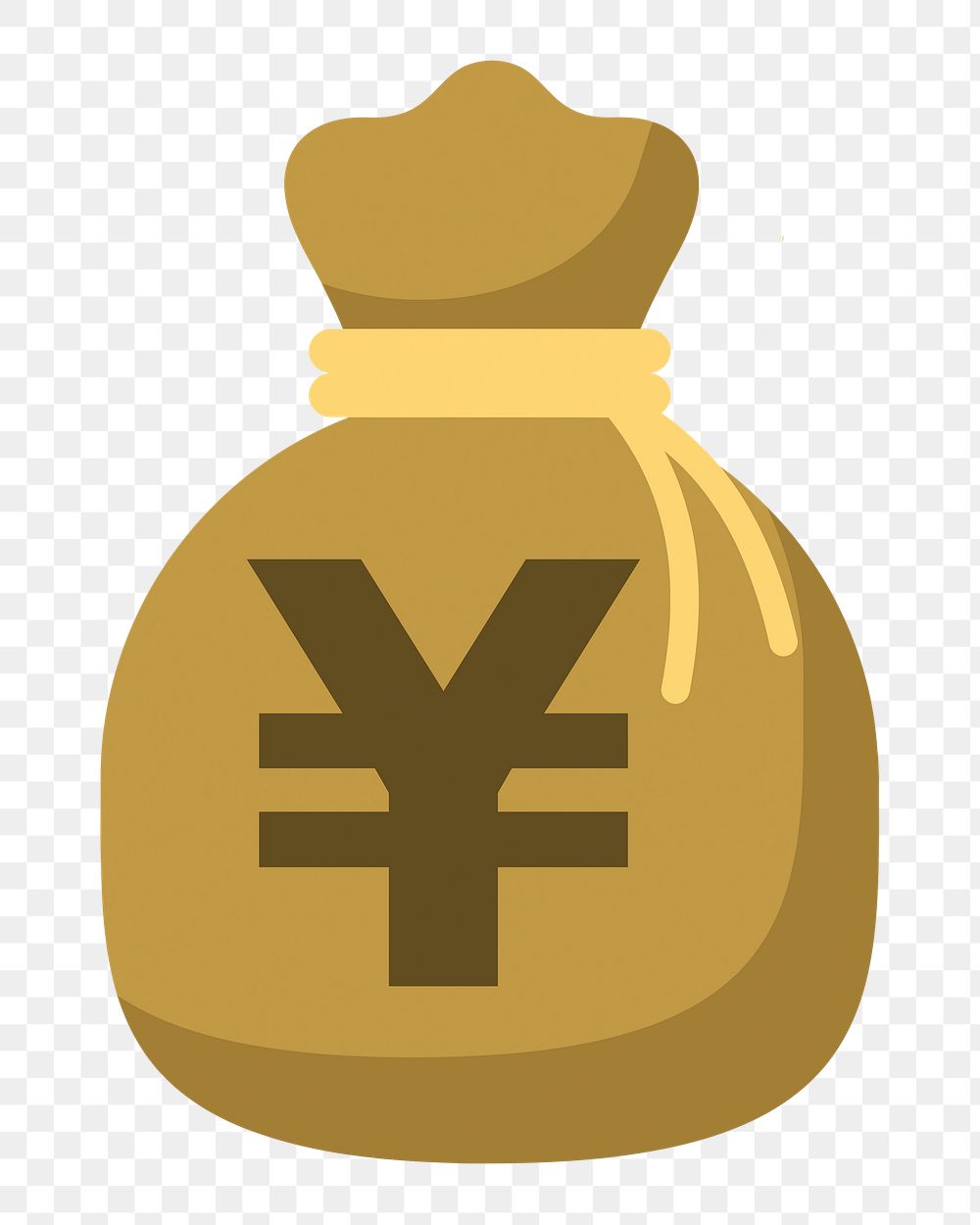 Japanese Yen currency money bag png illustration, transparent background. Free public domain CC0 image.