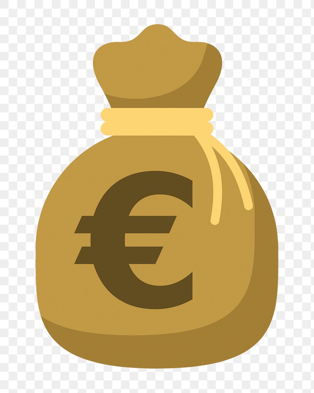EU Euro currency money bag png illustration, transparent background. Free public domain CC0 image.