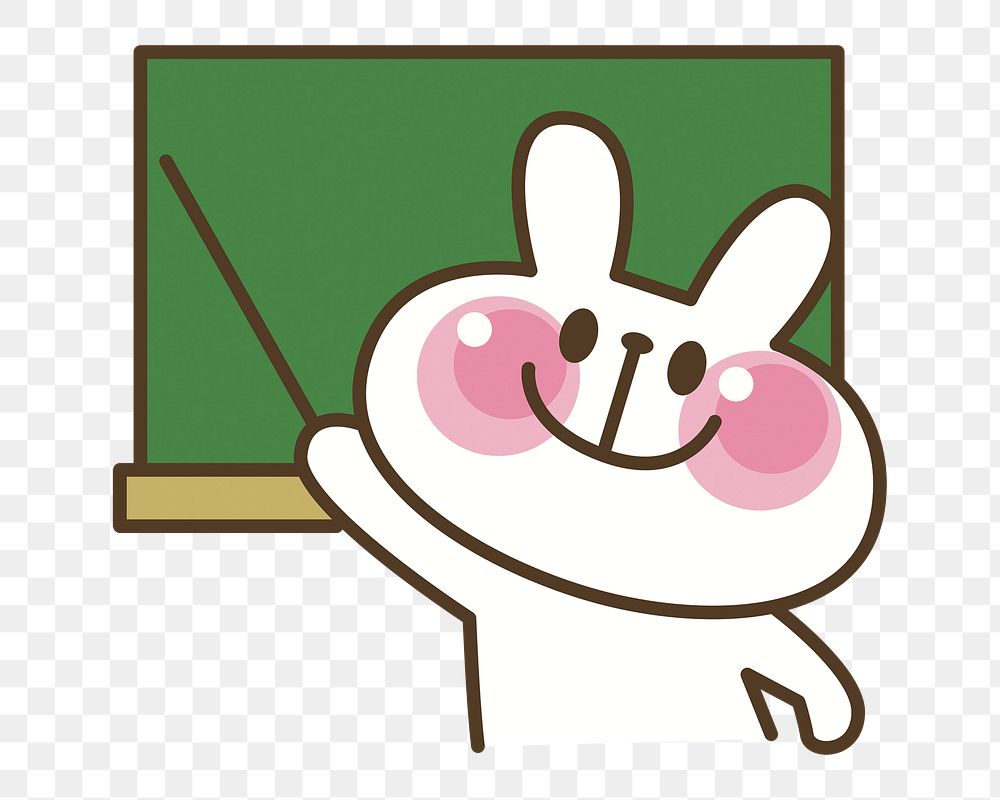 Rabbit teacher png illustration, transparent background. Free public domain CC0 image.