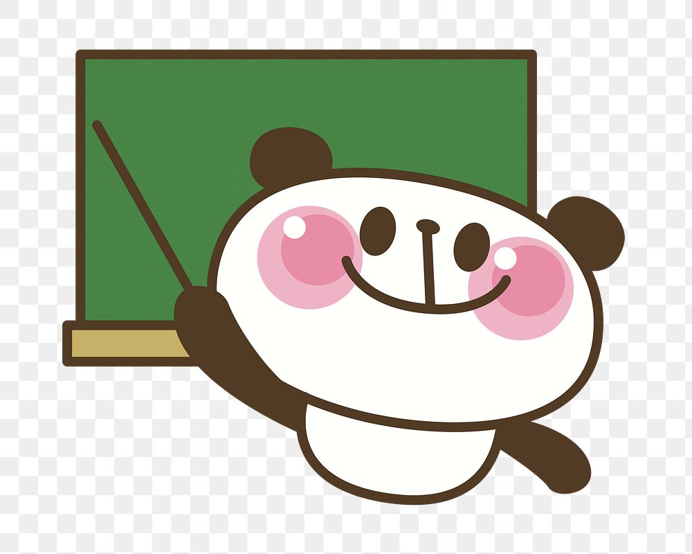 Panda teacher png illustration, transparent background. Free public domain CC0 image.