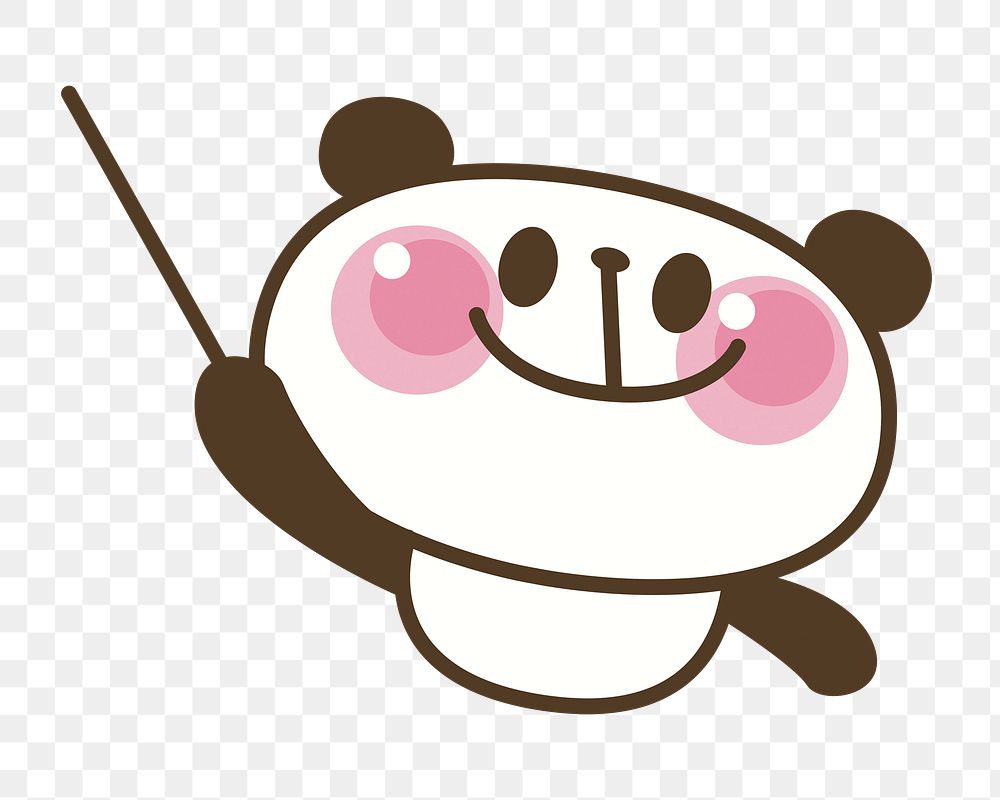 Panda teacher png illustration, transparent background. Free public domain CC0 image.