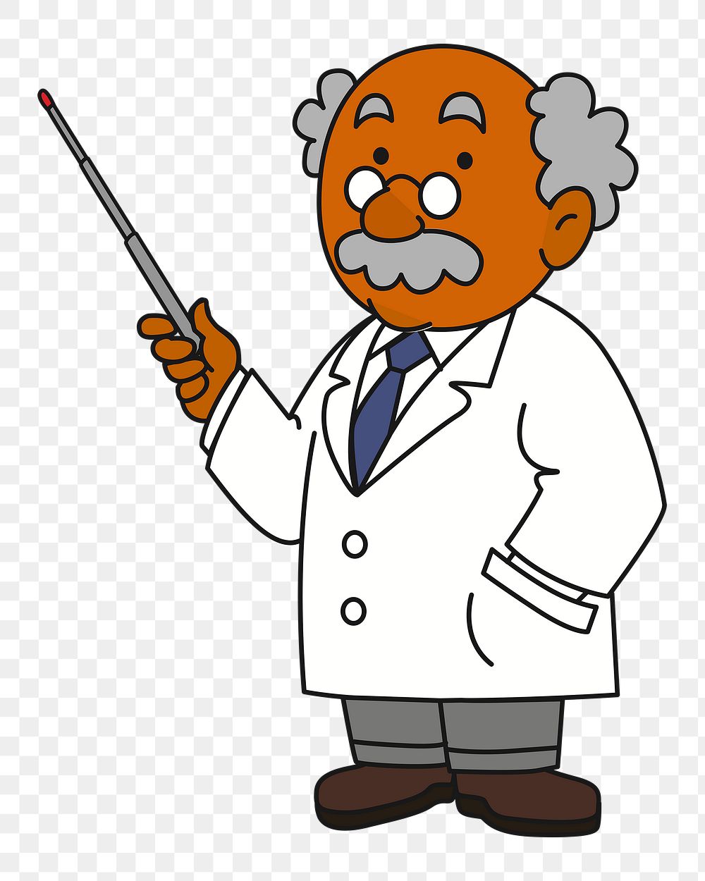 Professor png sticker, transparent background. Free public domain CC0 image.